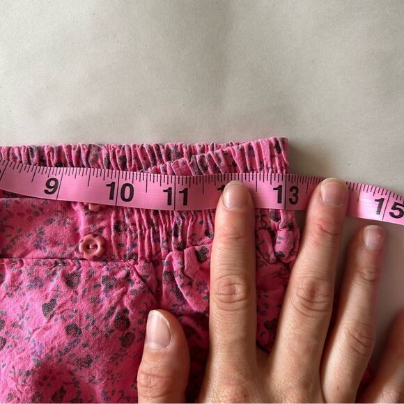 Pink Casual Capri Pants with Floral Print size Large Cotton - Picture 8 of 10